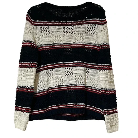 Banana Republic Open-Knit Stripe Sweater Women's Medium NWOT Never Worn - Picture 2 of 8